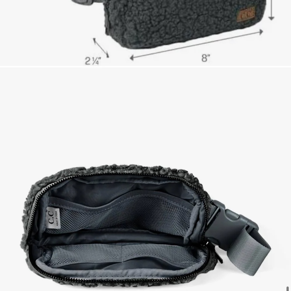 C.C. "Belt Bag in dark grey/charcoal sherpa" - Picture 8 of 12